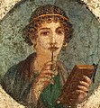Image 28Woman holding wax tablets in the form of the codex. Wall painting from Pompeii, before 79 CE. (from History of books)