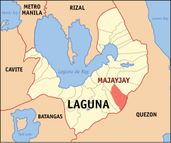 Map of Laguna with Majayjay highlighted