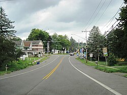 US 20 westbound entering the hamlet of LaFayette
