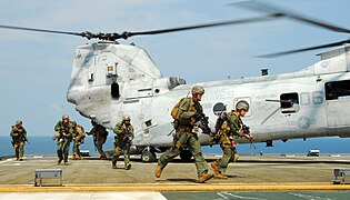CH-46 on board the ship during Cobra Gold 2011
