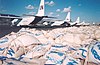 United Nations C-130s deliver food.