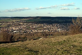View of Matlock, both the administrative centre of Derbyshire Dales and the official county town of Derbyshire