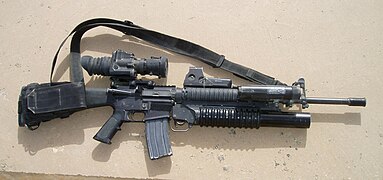 M16A4/M203 Note: sights on Picatinny rails