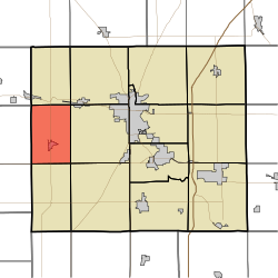 Location of Sims Township in Grant County