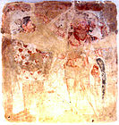 Kushan worshipper with Shiva/Oesho, Bactria, 3rd century AD.[18]