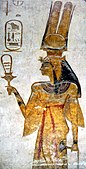 Nefertari, wife of Ramesses II, holding a sekhem-type sistrum
