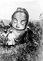 Watu Molindo ("the entertainer stone"), one of the megaliths in Bada Valley, Central Sulawesi, Indonesia, usually found near megalithic stone vats known as kalamba.[215]