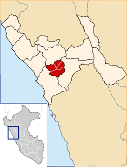Location of Julcán in La Libertad Region