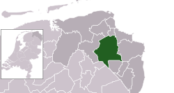 Highlighted position of Midden-Groningen in a municipal map of Groningen