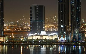 Night view of the New Sharjah Chamber of Commerce