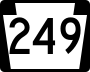 Pennsylvania Route 249 marker