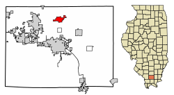 Location of Johnston City in Williamson County, Illinois.
