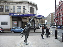 The Window Cleaner, outside Edgware Road tube station, London