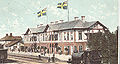 Bollnäs railroad hotel & station. Postcard, around 1880.