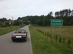Road sign in Kistówko
