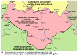 Habsburg-controlled territory in 1789–90