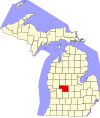 State map highlighting Montcalm County