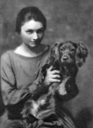 Miss Katharine Cornell with dog (1917)