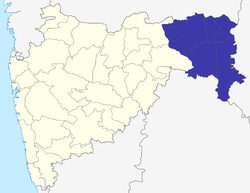 Location of Nagpur Division in Maharashtra