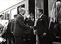 President of Yugoslavia Josip Broz Tito arrives at the Šid railway station