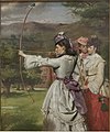 The Fair Toxophilites by William Powell Frith (1872). Archery, or toxophily, became a popular leisure activity for upper-class women in Britain.
