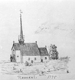 Painting of the old church (c. 1775)