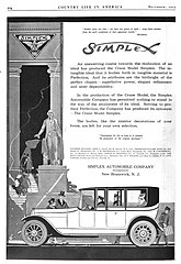 1915 Simplex Crane Model advertisement in Country Life