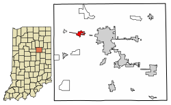 Location of Sweetser in Grant County, Indiana.