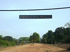 Entrance to the military post of the Venezuelan army on the island of Anacoco through the Caño "Brazo Negro".