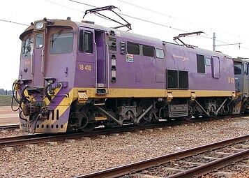 No. 18-418 (E1779) in PRASA's purple Shosholoza Meyl livery at Sentrarand, 29 September 2009