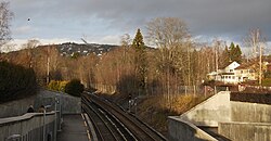View from the Metro station towards Holmenkollen