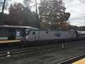 New York City-bound Amtrak Keystone Service train stops at Exton station in November 2018