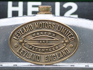 Leyland Motors builder's plate.