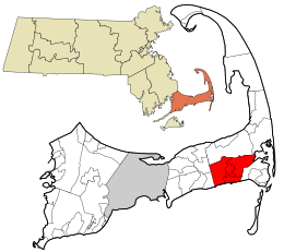 Location in Barnstable County and Massachusetts.