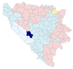 Location of the Municipality of Kupres within Bosnia and Herzegovina