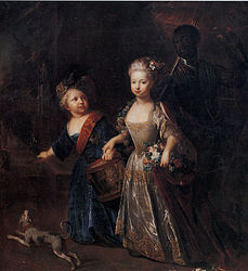 Frederick with his sister, Wilhelmine, as children (c. 1715)