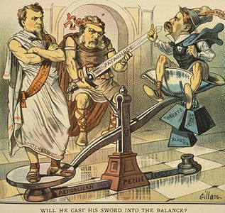 "Will he cast his sword into the balance?" (1882)