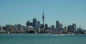 The Auckland CBD seen from the Waitemata Harbour.