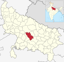 Location of Unnao district in Uttar Pradesh