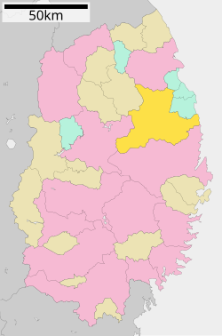 Location of Iwaizumi in Iwate Prefecture