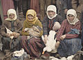 Women selling poultry at the market, 1913