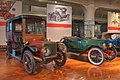 1908 Stevens-Duryea Model U limo (brown) and 1915 Chevrolet Royal Mail Roadster (green)
