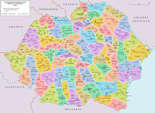Administrative map of Romania in 1925–1938