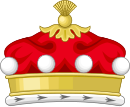Illustration of a coronet shown from the side with four silver balls visible