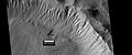 Gullies near Newton Crater, as seen by HiRISE, under the HiWish program. Place where there was an old glacier is labeled. Image from Phaethontis quadrangle.