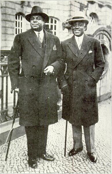 Turner Layton (left) and his musical partner Clarence Johnstone in 1933