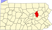 Location of Columbia County in Pennsylvania