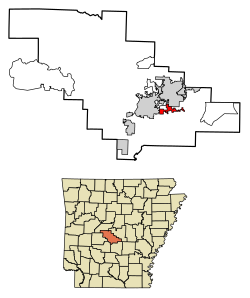 Location of Bauxite in Saline County, Arkansas.