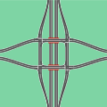 Split diamond interchange
