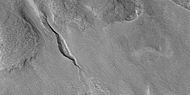 Closer view of previous image of a gully, as seen by HiRISE under HiWish program